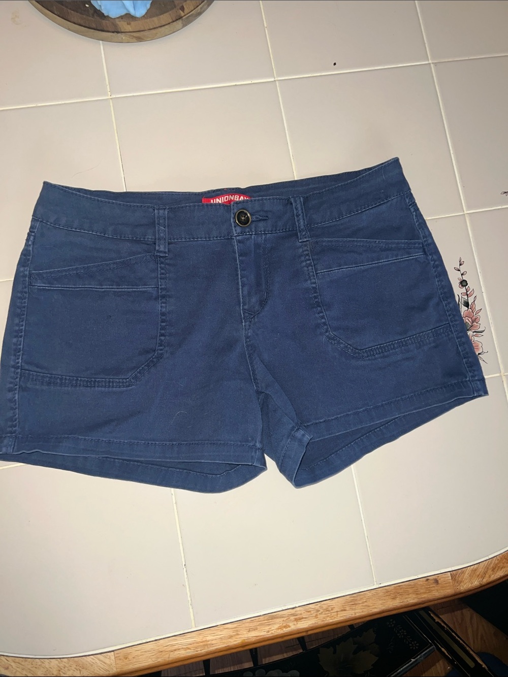 UNIONBAY Navy Blue Women's Casual Cotton Jean Shorts size 13